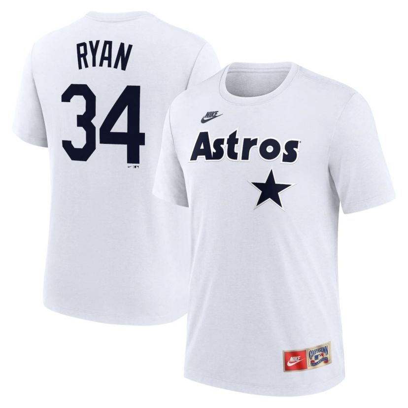 MLB Nike Nolan Ryan Houston Astros Cooperstown Collection Name & Number Tri-Blend T-Shirt