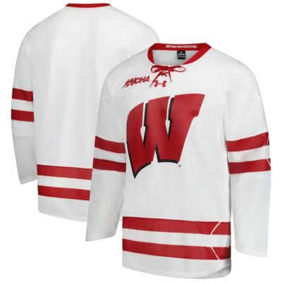 Mens NCAA Under Armour Wisconsin Badgers Replica Hockey Jersey