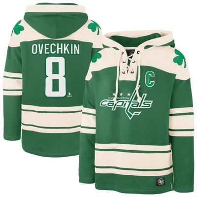 '47 Men's NHL Alexander Ovechkin Kelly Washington Capitals St. Patrick's Day Player Name & Number Lacer Pullover Hoodie