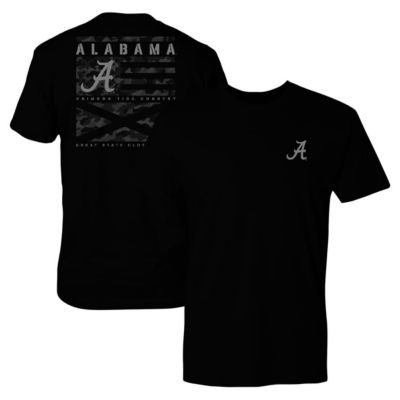 Great State Clothing Men's Alabama Crimson Tide NCAA Alabama Tide Flag Panel T-Shirt, Black, XL
