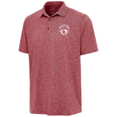 Antigua Men's NCAA Oklahoma Sooners 2024 NCAA Softball NCAA World Series National s Par 3 Polo, Crimson, Small