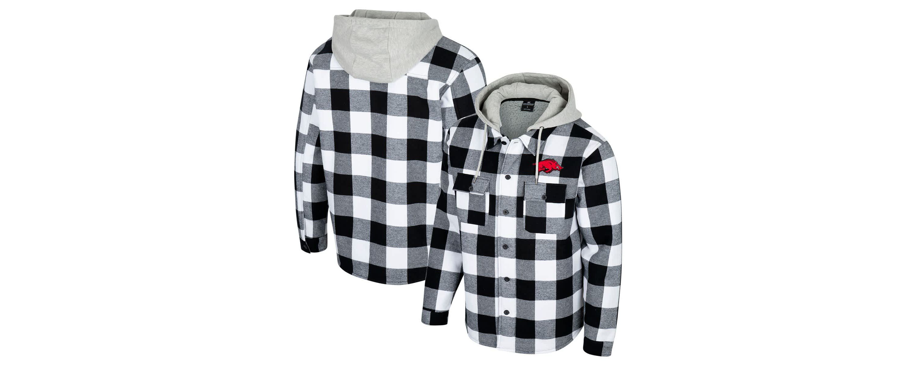 NCAA Black/White Arkansas Razorbacks Buffalo Plaid Full-Zip Jacket
