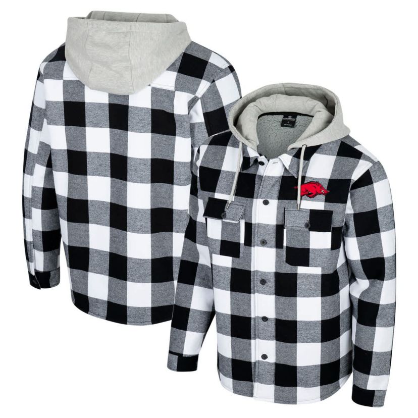 NCAA Black/White Arkansas Razorbacks Buffalo Plaid Full-Zip Jacket