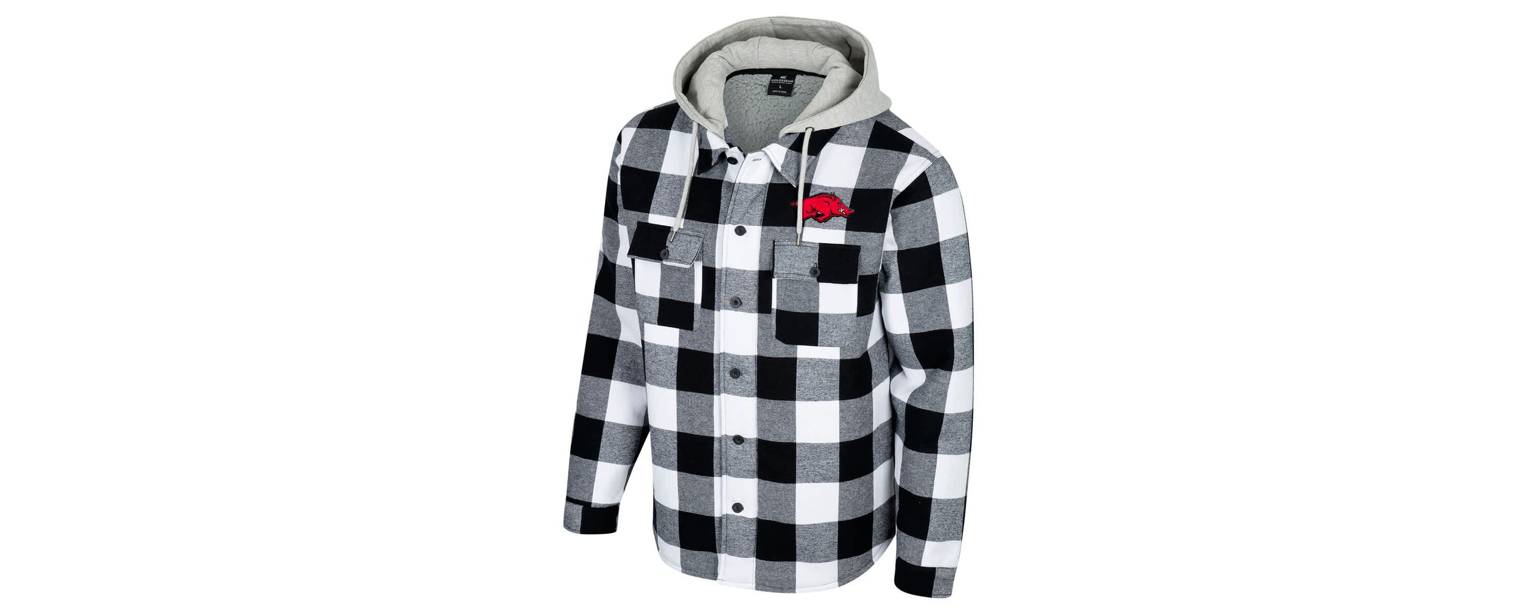NCAA Black/White Arkansas Razorbacks Buffalo Plaid Full-Zip Jacket