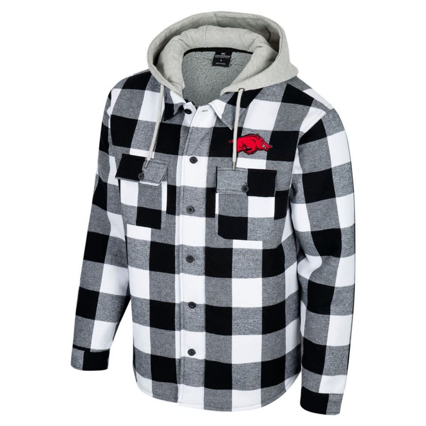 NCAA Black/White Arkansas Razorbacks Buffalo Plaid Full-Zip Jacket