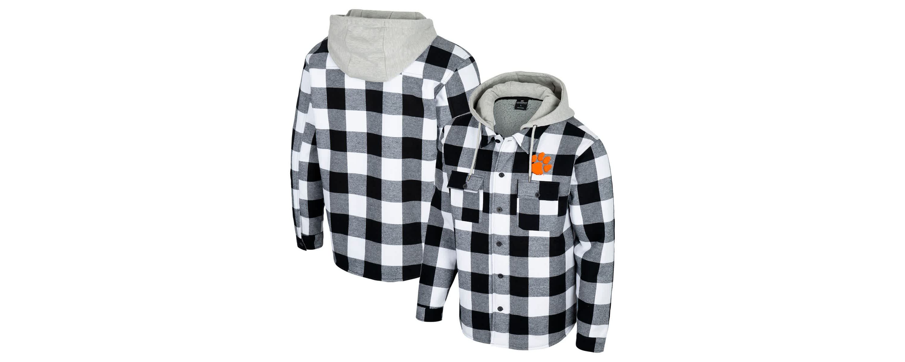 NCAA Black/White Clemson Tigers Buffalo Plaid Full-Zip Jacket