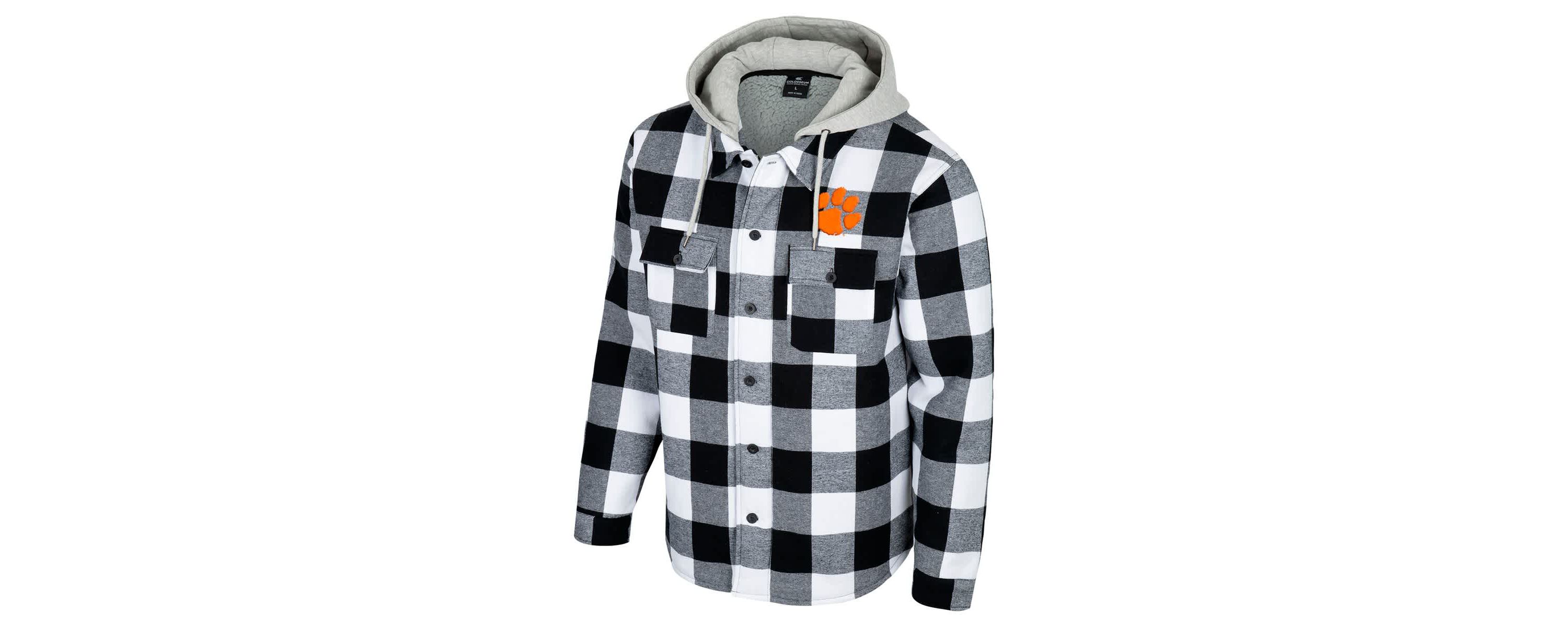NCAA Black/White Clemson Tigers Buffalo Plaid Full-Zip Jacket