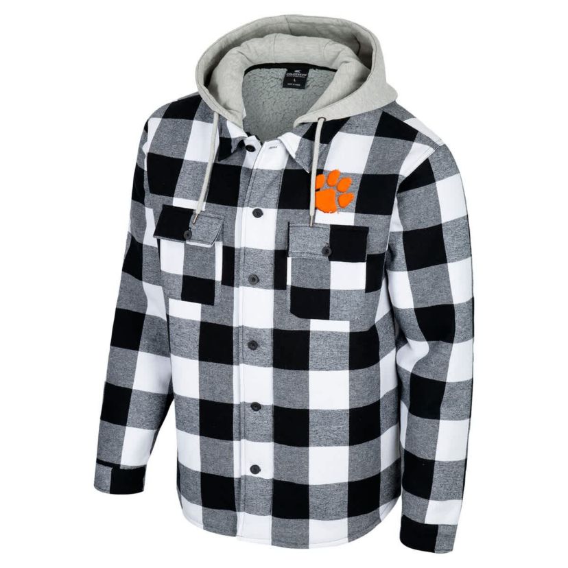 NCAA Black/White Clemson Tigers Buffalo Plaid Full-Zip Jacket
