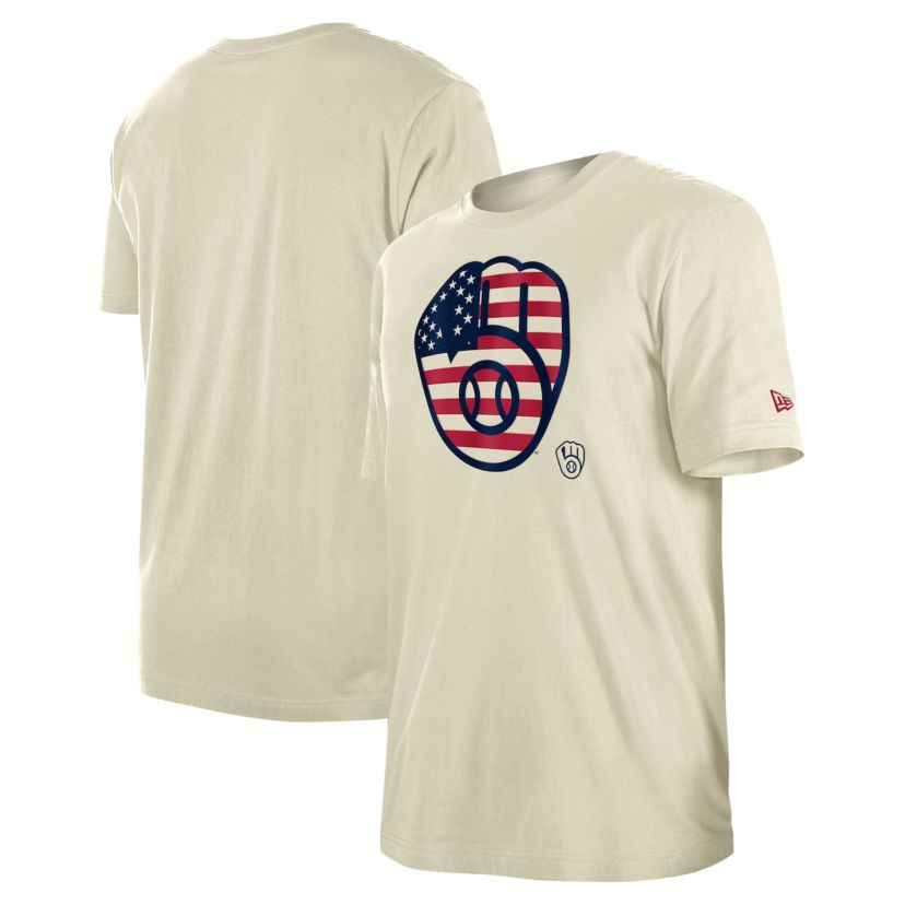 MLB Milwaukee Brewers Americana Flag Fill T-Shirt