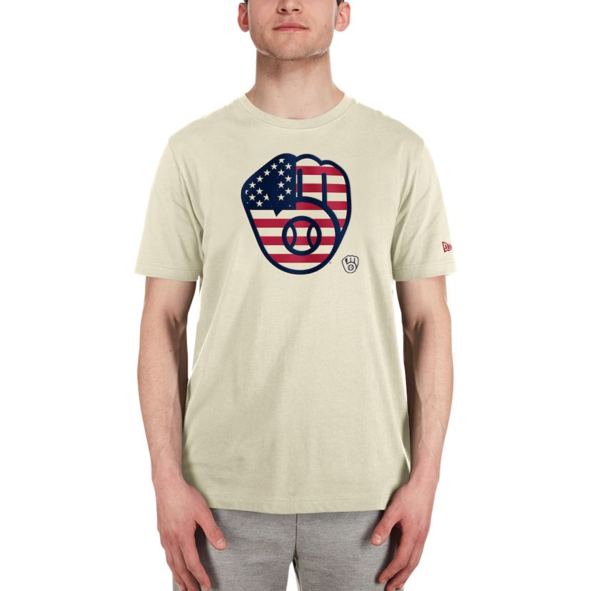 MLB Milwaukee Brewers Americana Flag Fill T-Shirt
