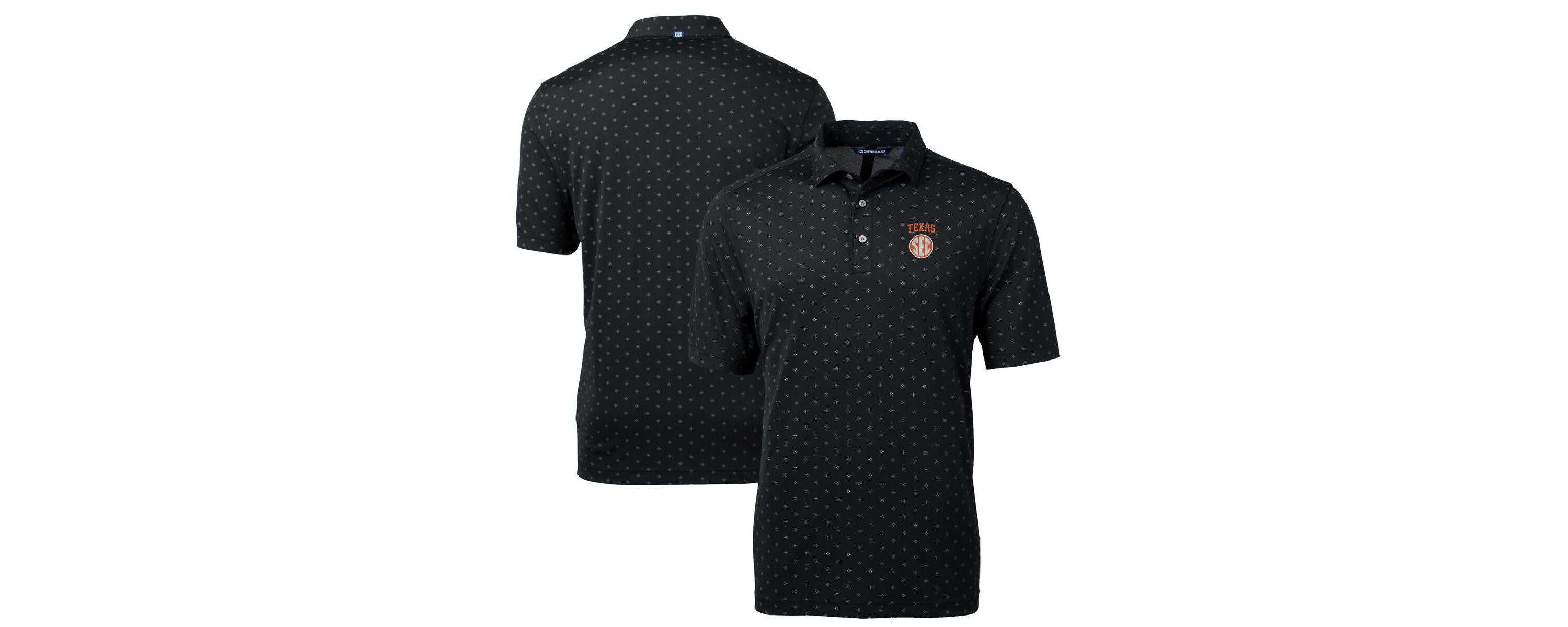 NCAA Texas Longhorns SEC Big & Tall Virtue Eco Pique Tile Print Recycled Polo