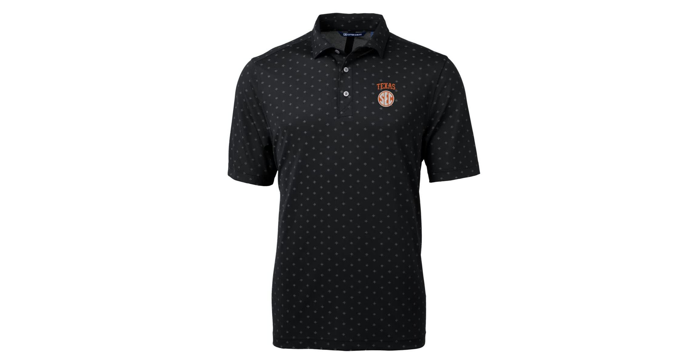 NCAA Texas Longhorns SEC Big & Tall Virtue Eco Pique Tile Print Recycled Polo
