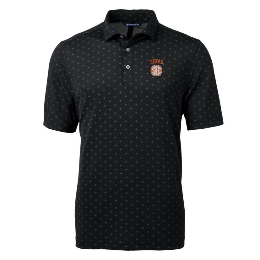 NCAA Texas Longhorns SEC Big & Tall Virtue Eco Pique Tile Print Recycled Polo