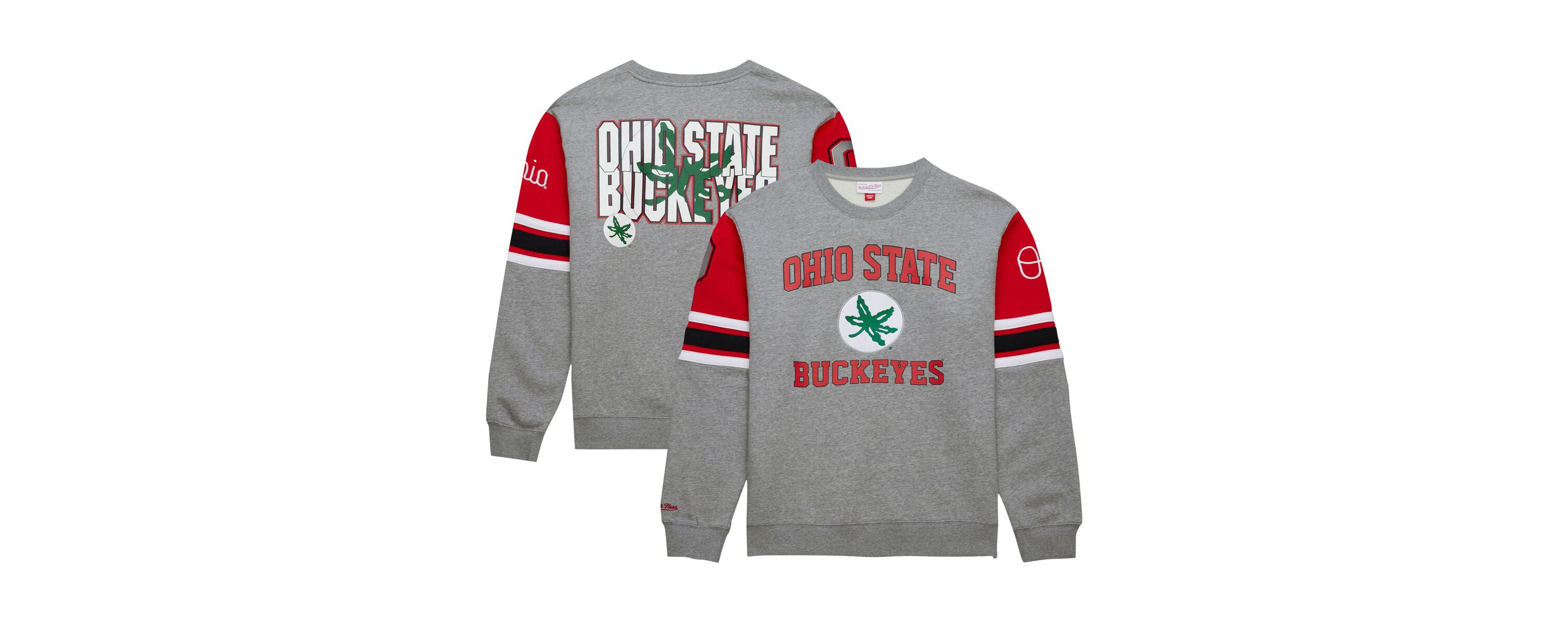 NCAA Grey Ohio State Buckeyes Throwback Allover 4.0 Pullover Sweatshirt