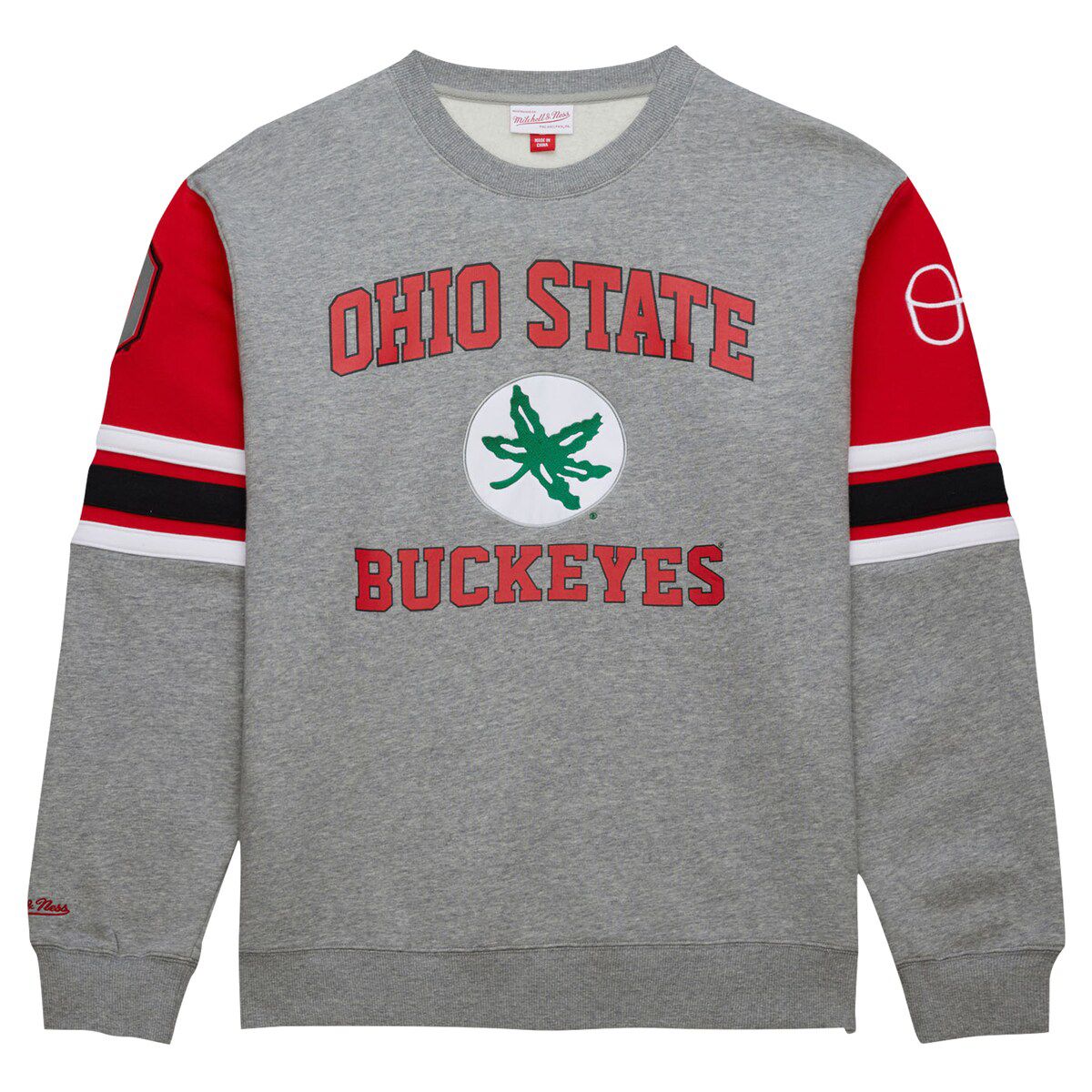 NCAA Grey Ohio State Buckeyes Throwback Allover 4.0 Pullover Sweatshirt