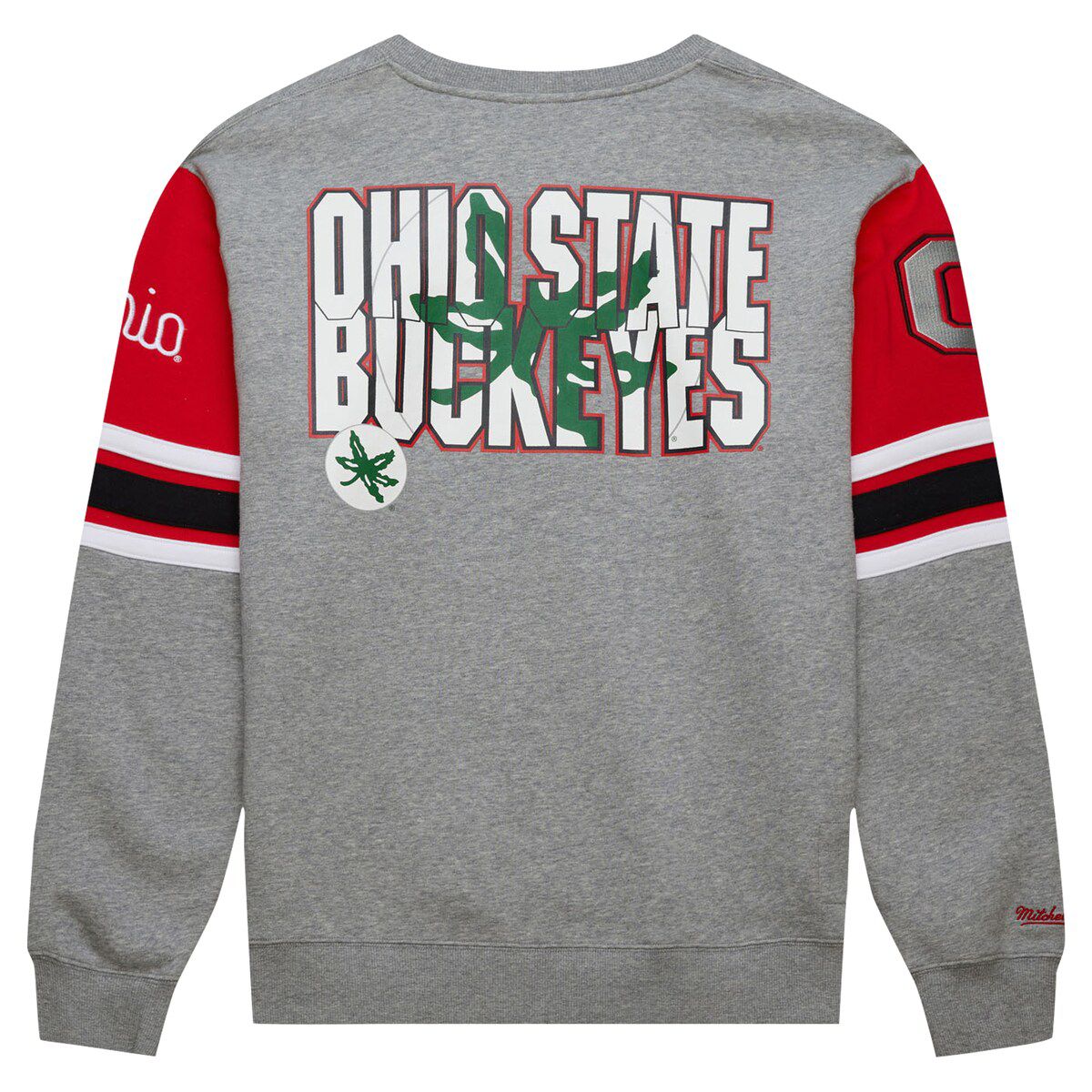 NCAA Grey Ohio State Buckeyes Throwback Allover 4.0 Pullover Sweatshirt