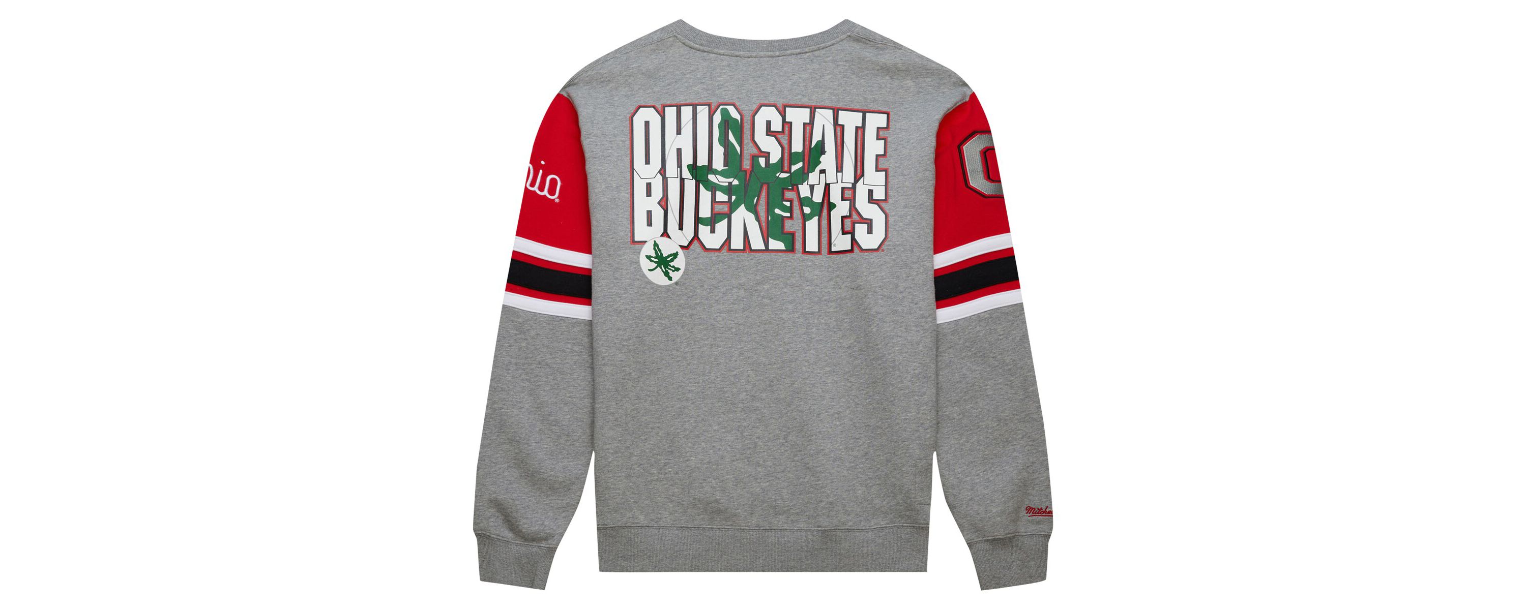 NCAA Grey Ohio State Buckeyes Throwback Allover 4.0 Pullover Sweatshirt