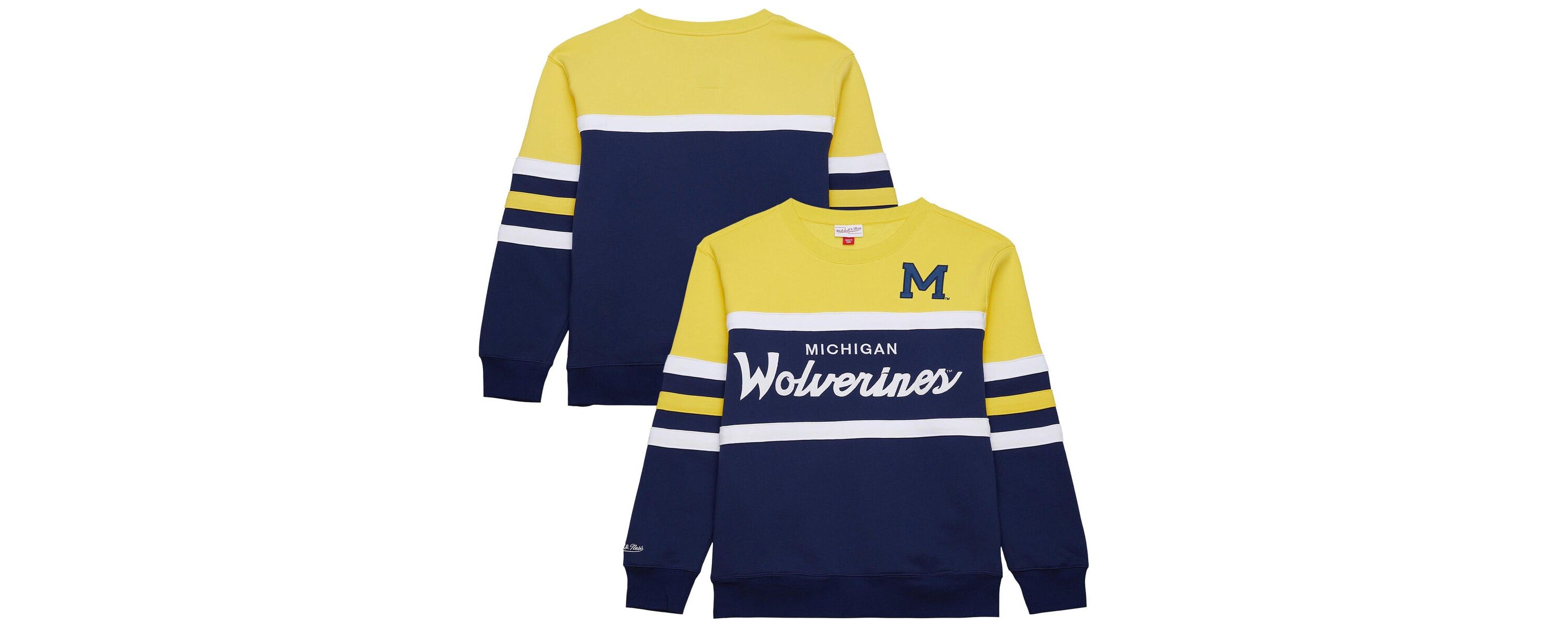 NCAA Michigan Wolverines Vintage Logo Head Coach Fleece Pullover Sweatshirt
