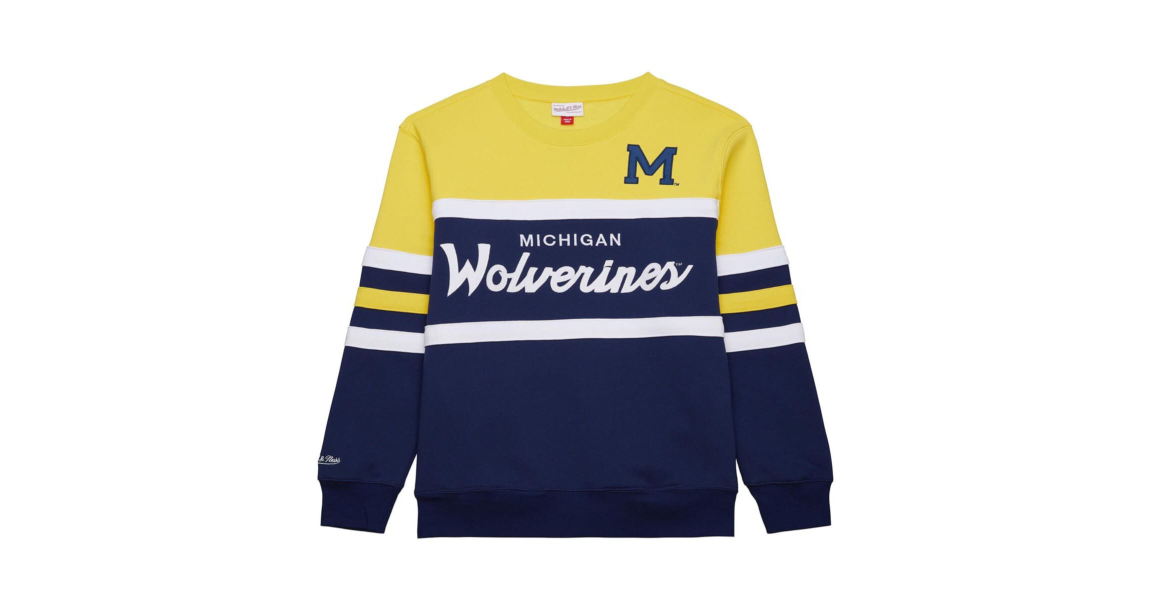 NCAA Michigan Wolverines Vintage Logo Head Coach Fleece Pullover Sweatshirt