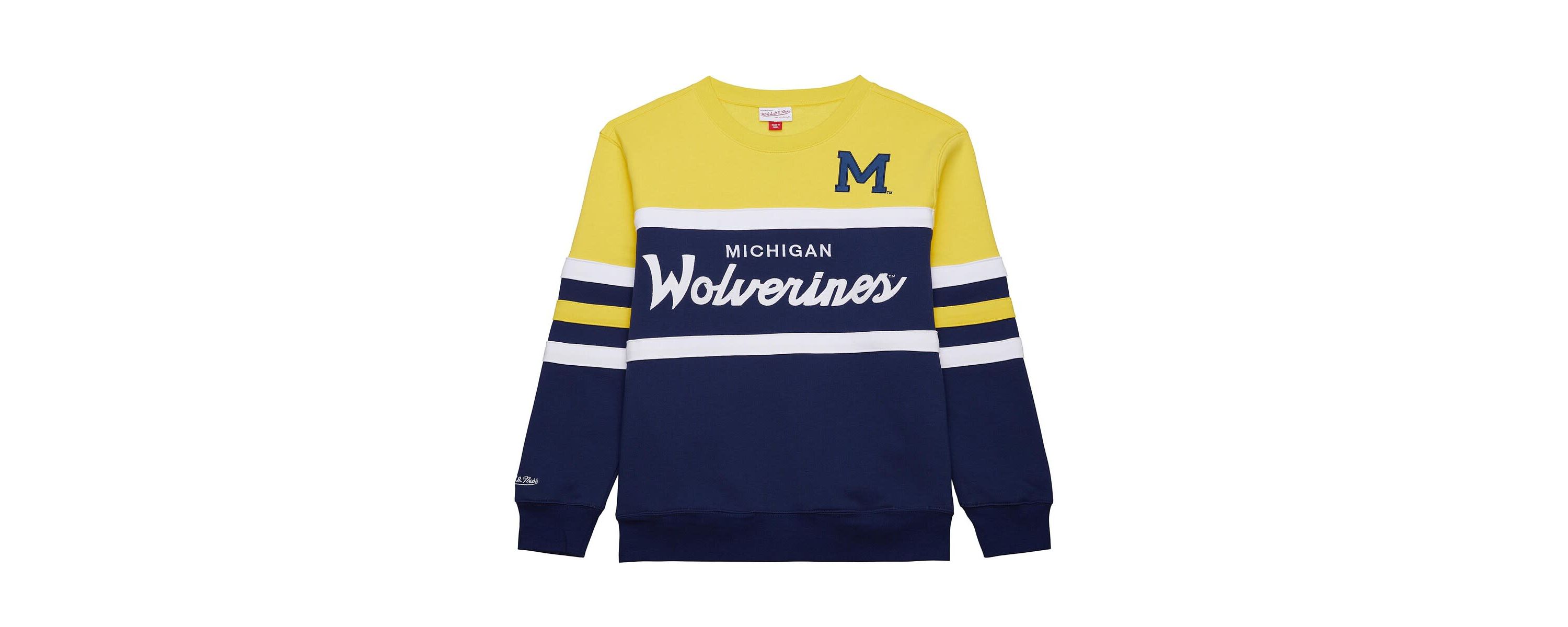 NCAA Michigan Wolverines Vintage Logo Head Coach Fleece Pullover Sweatshirt