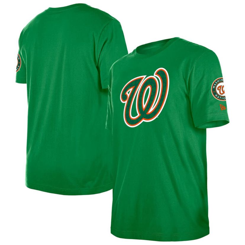 MLB Kelly Washington Nationals St. Patricks Day Shamrock Fill T-Shirt
