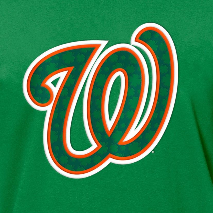 MLB Kelly Washington Nationals St. Patricks Day Shamrock Fill T-Shirt
