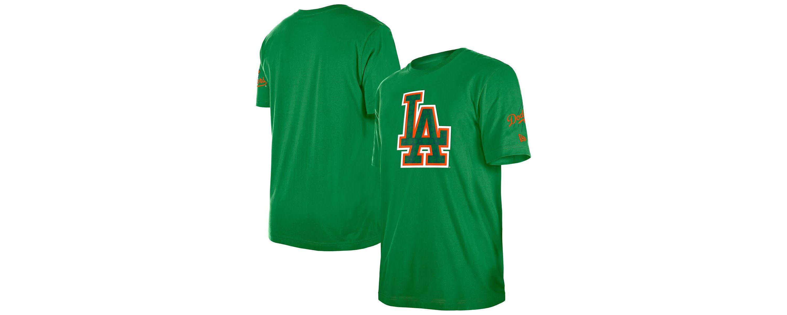 MLB Kelly Los Angeles Dodgers St. Patricks Day Shamrock Fill T-Shirt