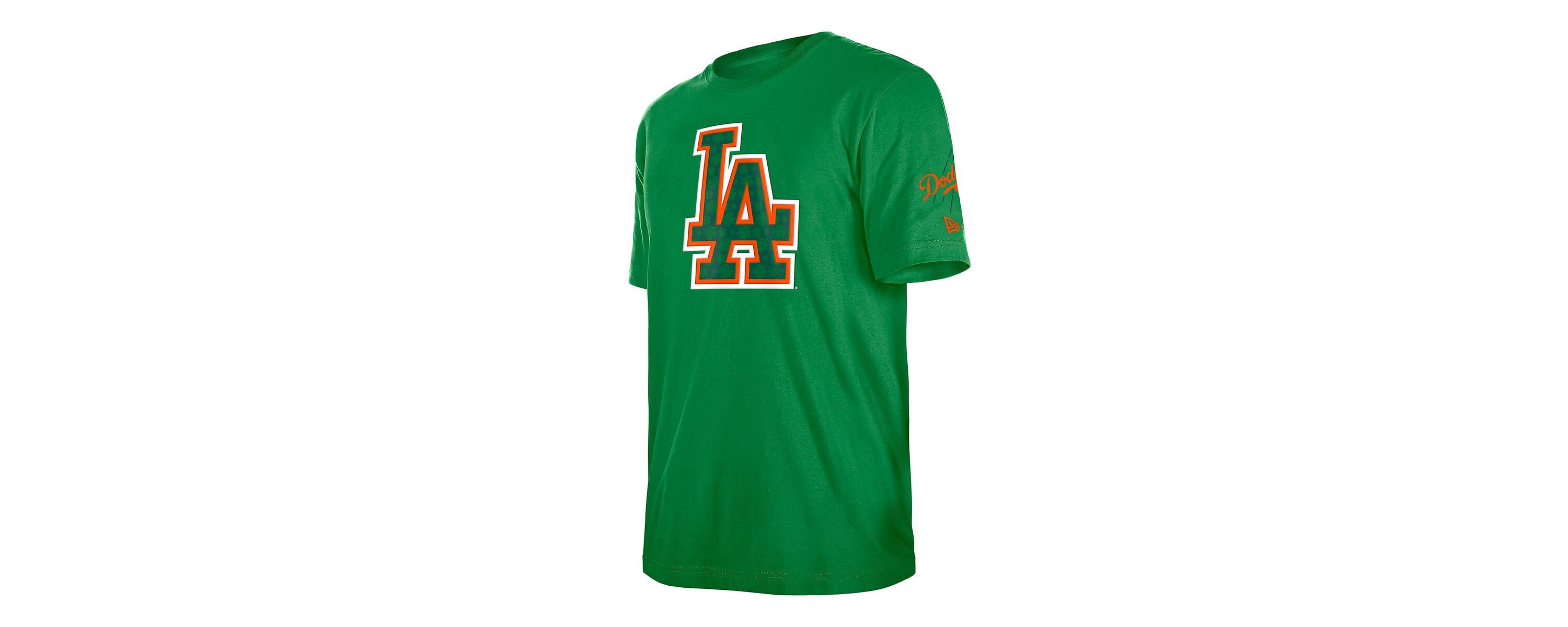 MLB Kelly Los Angeles Dodgers St. Patricks Day Shamrock Fill T-Shirt