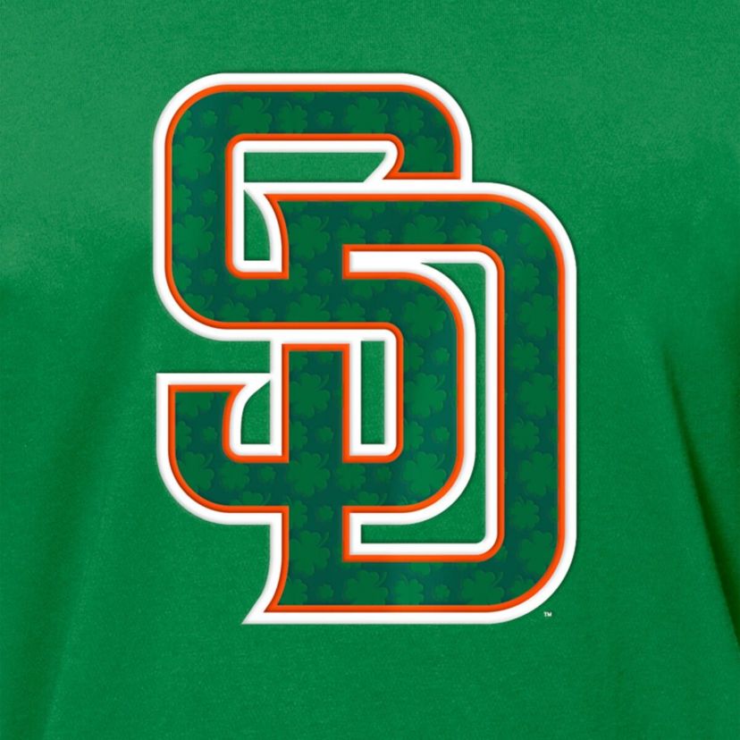 MLB Kelly San Diego Padres St. Patricks Day Shamrock Fill T-Shirt