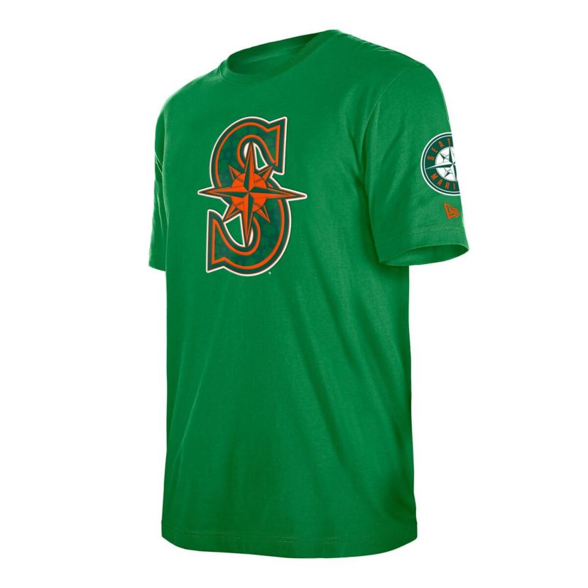 MLB Kelly Seattle Mariners St. Patricks Day Shamrock Fill T-Shirt