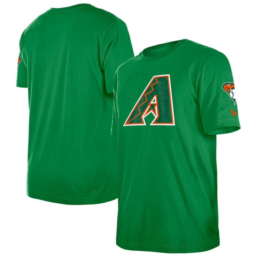 MLB Kelly Arizona Diamondbacks St. Patricks Day Shamrock Fill T-Shirt