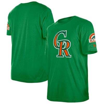 New Era Men's MLB Kelly Colorado Rockies St. Patrick's Day Shamrock Fill T-Shirt