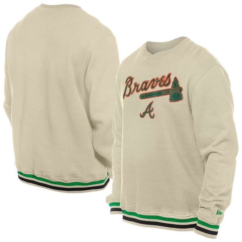 MLB Atlanta Braves St. Patricks Day Twill Pullover Sweatshirt