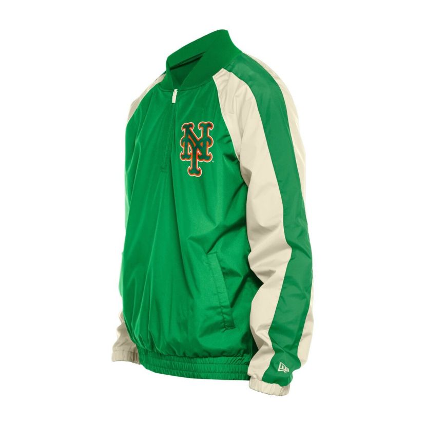 MLB Kelly New York Mets St. Patricks Day Ripstop Raglan Quarter-Zip Windbreaker