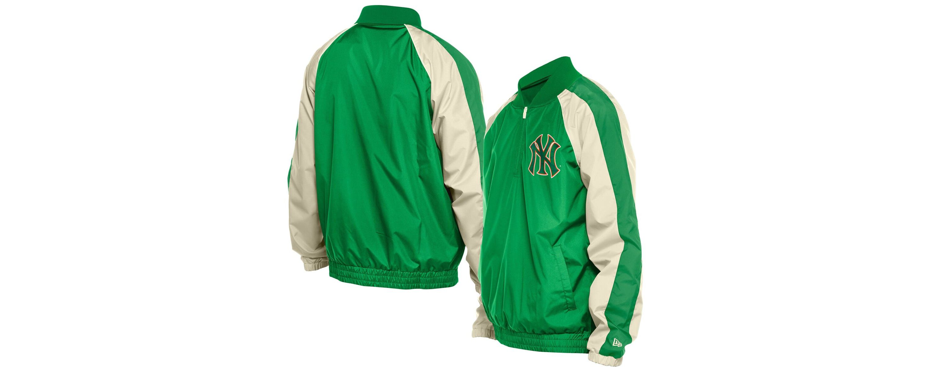 MLB Kelly New York Yankees St. Patricks Day Ripstop Raglan Quarter-Zip Windbreaker