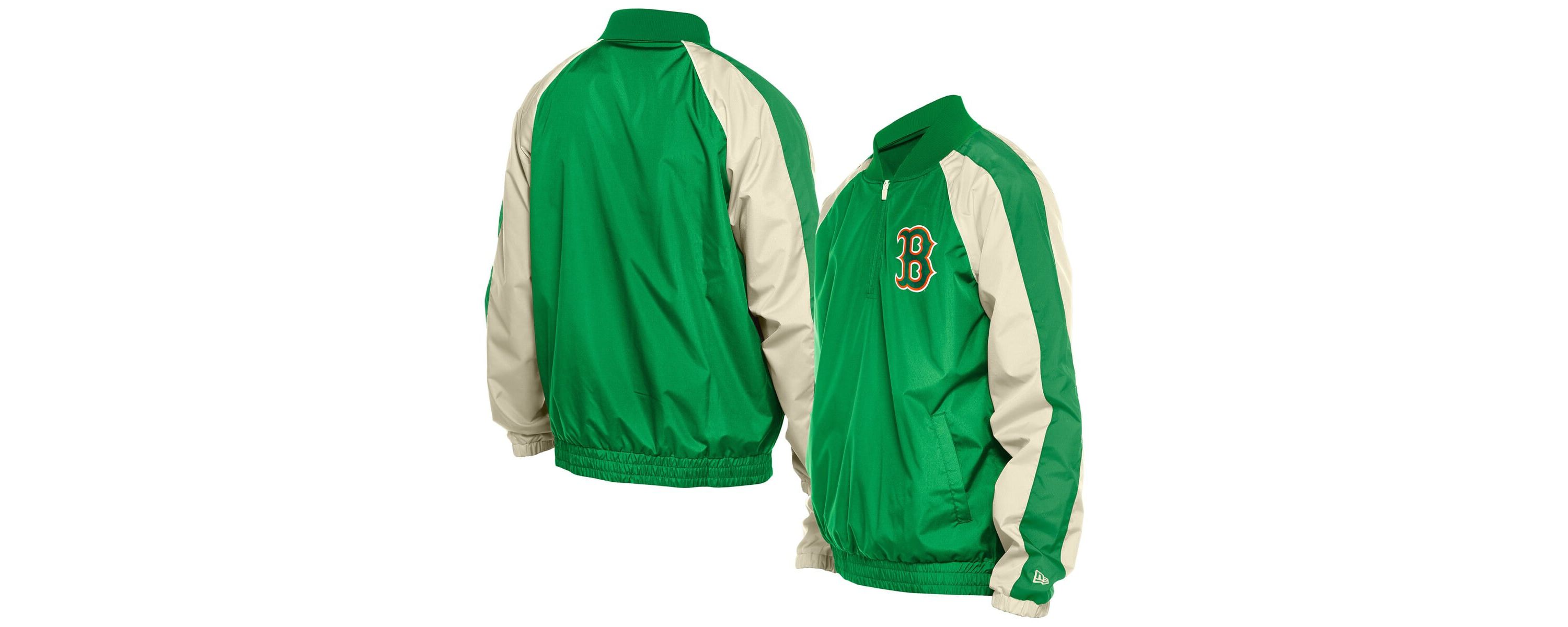 Boston Red Sox MLB Kelly Boston Sox St. Patricks Day Ripstop Raglan Quarter-Zip Windbreaker