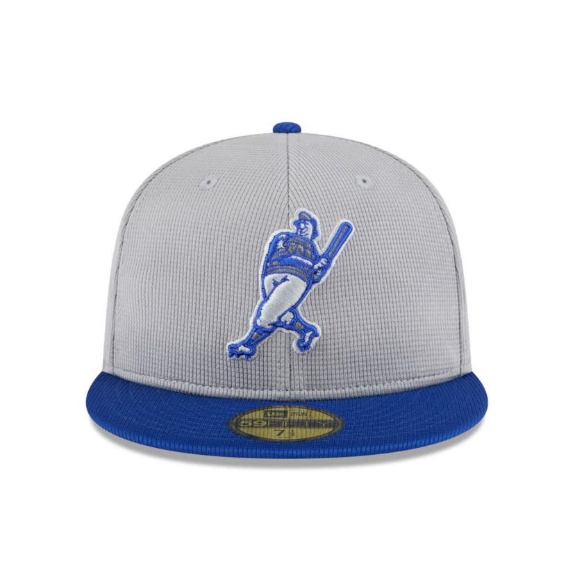 MLB Gray/Royal Milwaukee Brewers 2025 Batting Practice 59FIFTY Fitted Hat