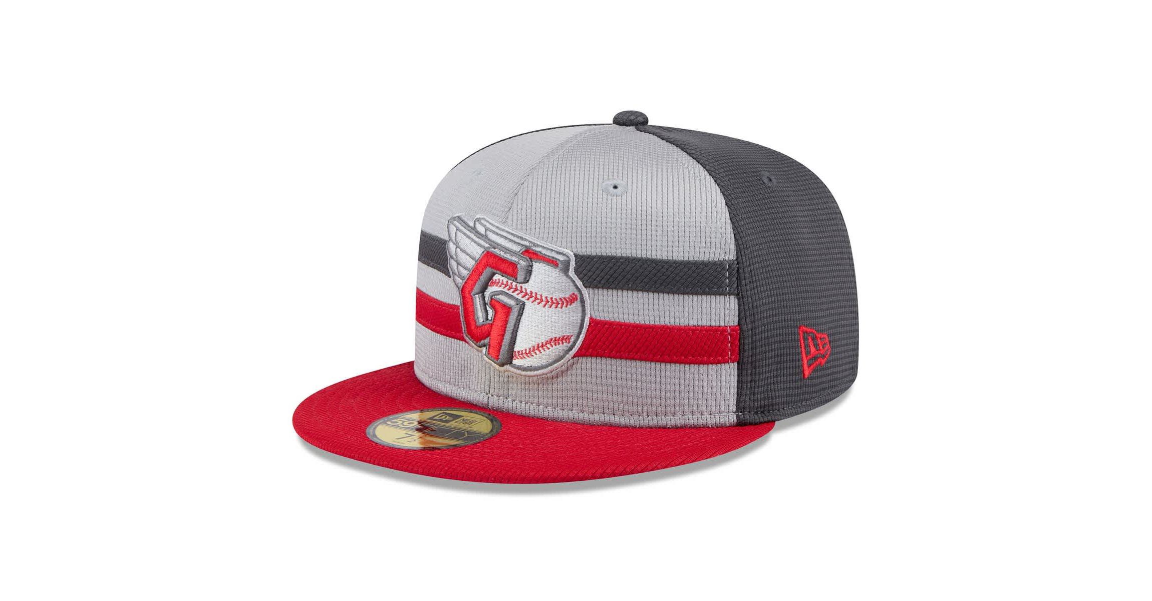 MLB Gray/Red Cleveland Guardians 2025 Batting Practice 59FIFTY Fitted Hat