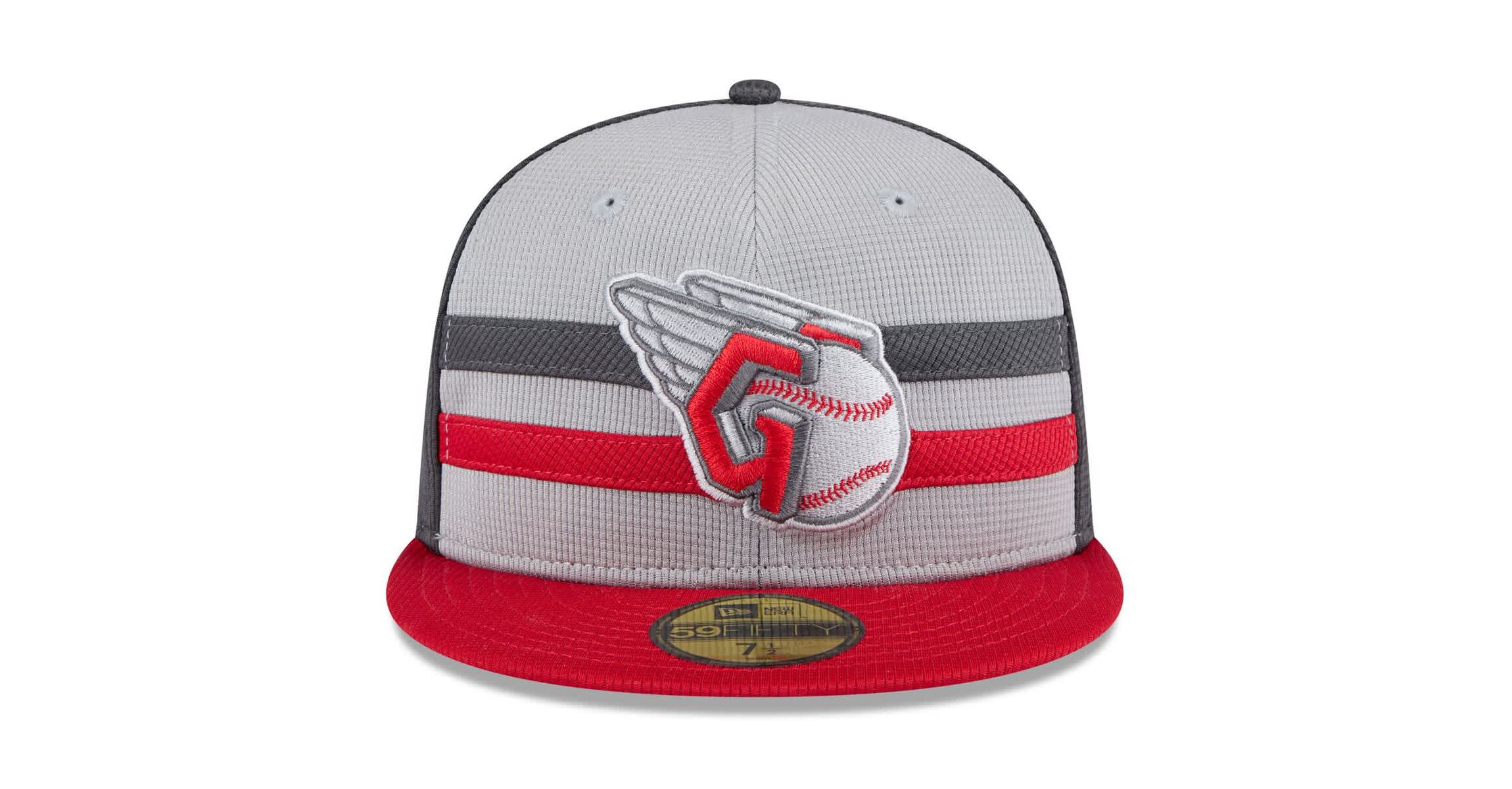 MLB Gray/Red Cleveland Guardians 2025 Batting Practice 59FIFTY Fitted Hat