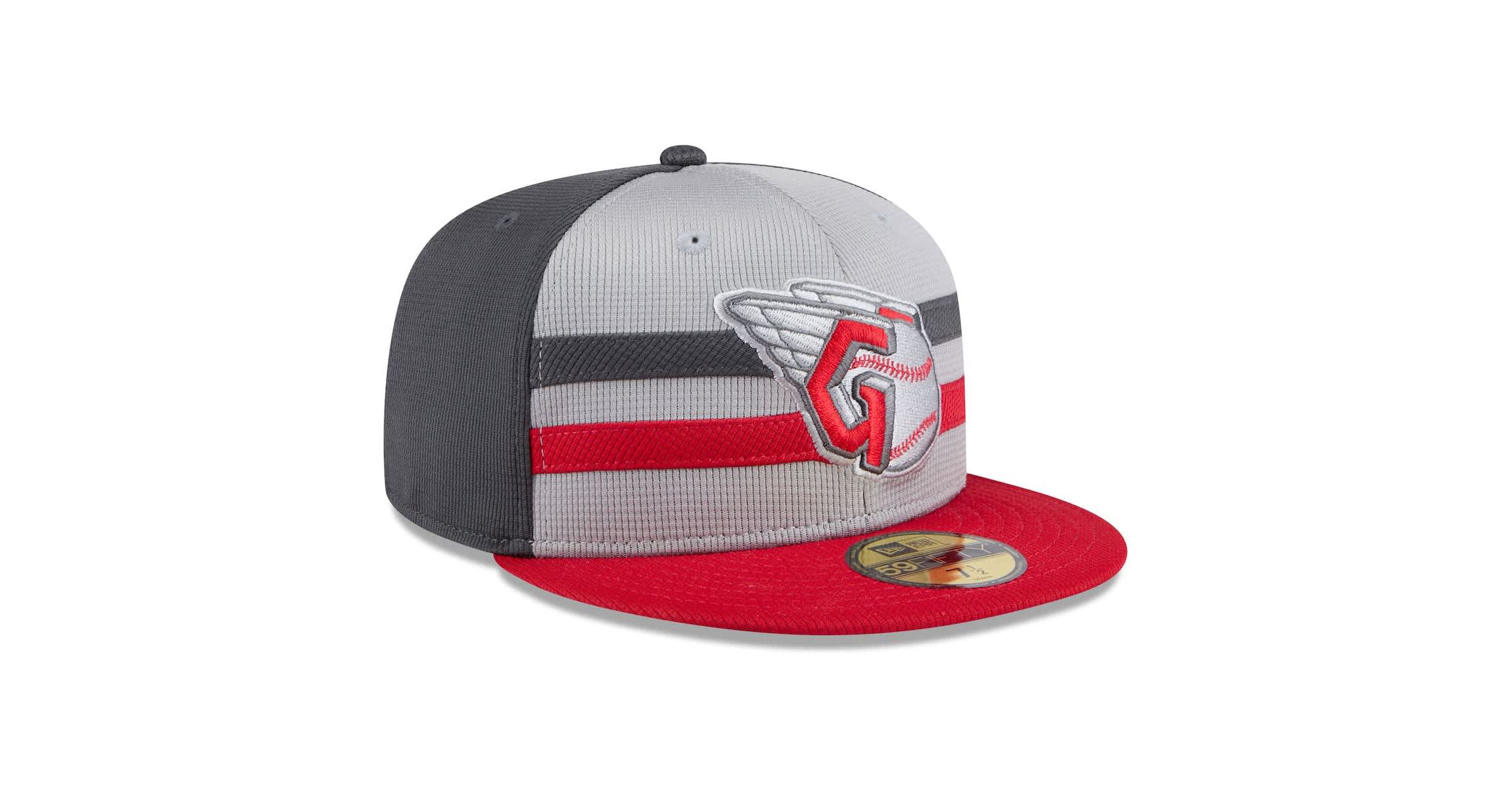 MLB Gray/Red Cleveland Guardians 2025 Batting Practice 59FIFTY Fitted Hat