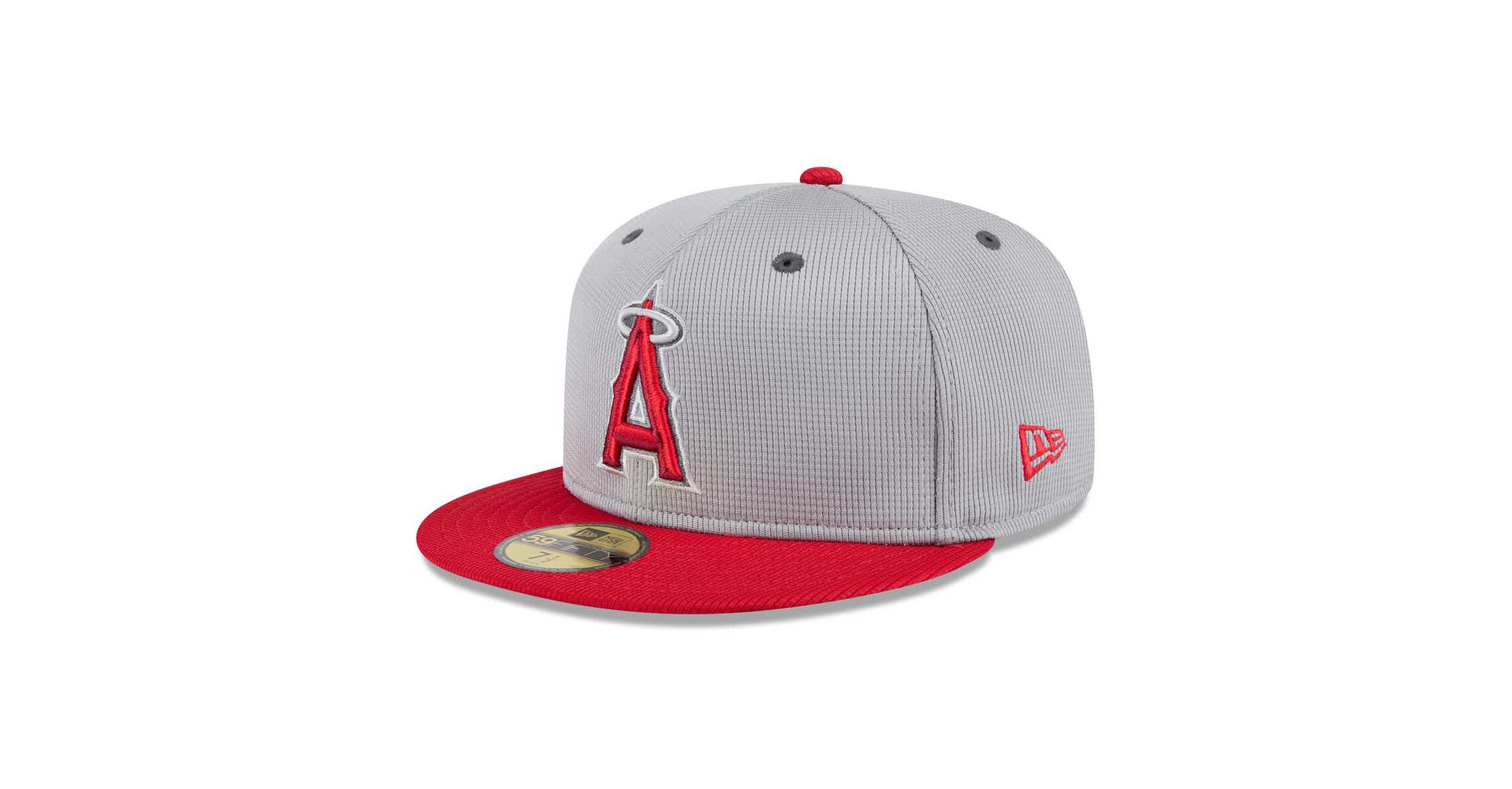 MLB Gray/Red Los Angeles Angels 2025 Batting Practice 59FIFTY Fitted Hat