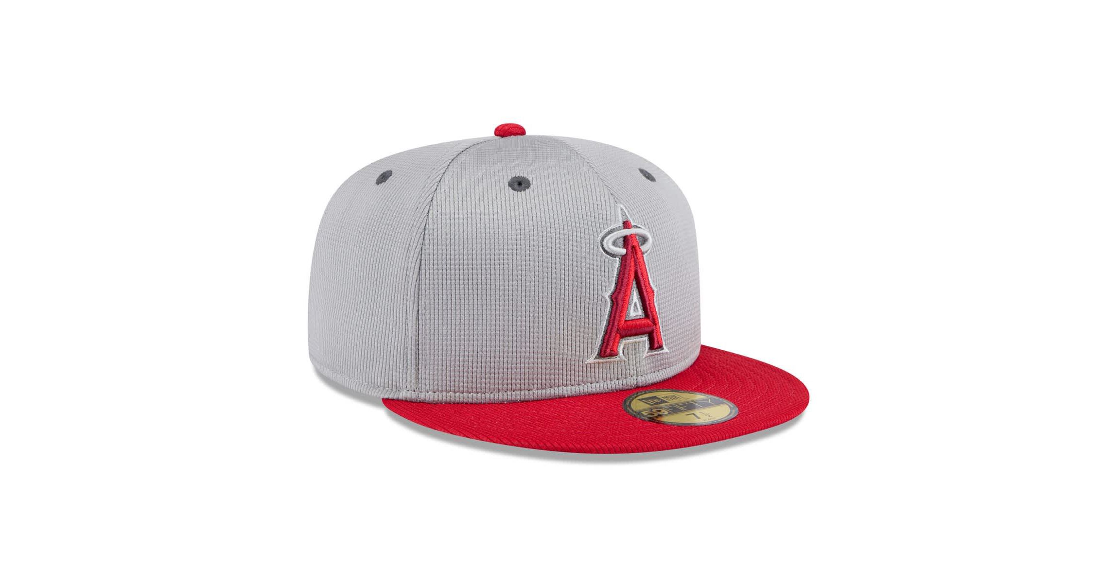 MLB Gray/Red Los Angeles Angels 2025 Batting Practice 59FIFTY Fitted Hat