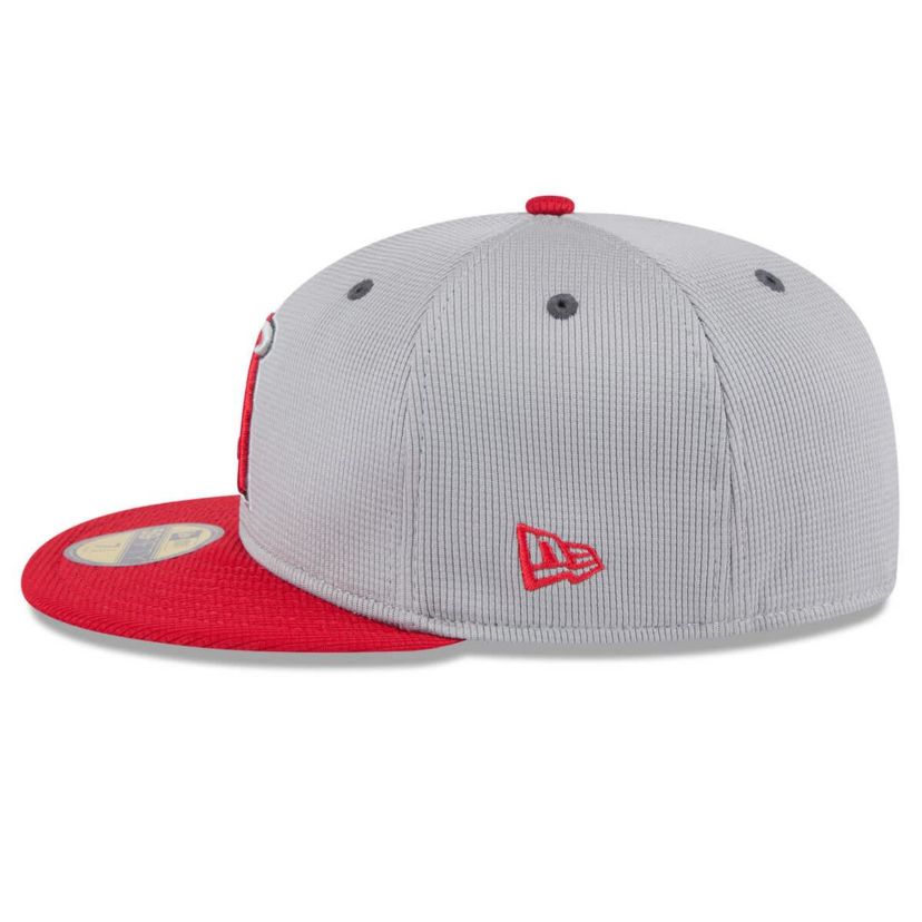 MLB Gray/Red Los Angeles Angels 2025 Batting Practice 59FIFTY Fitted Hat
