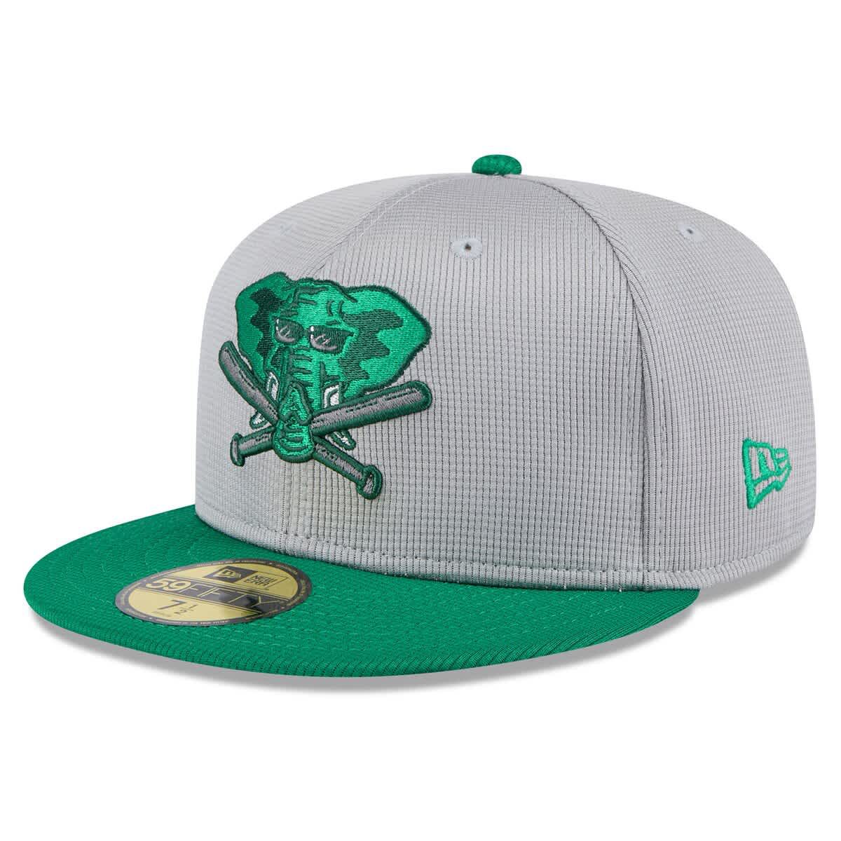Oakland Athletics MLB Gray/Green Athletics 2025 Batting Practice 59FIFTY Fitted Hat