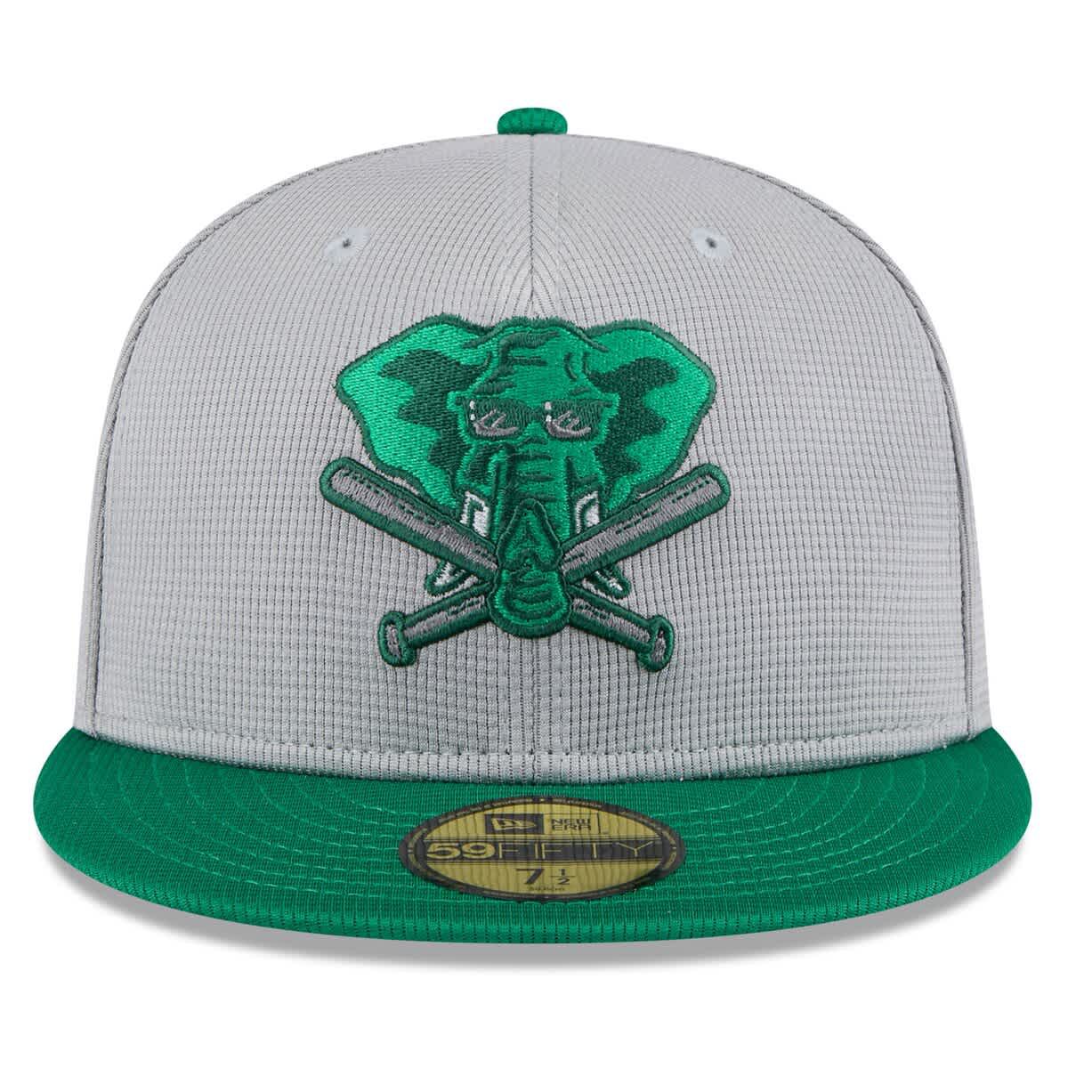 Oakland Athletics MLB Gray/Green Athletics 2025 Batting Practice 59FIFTY Fitted Hat