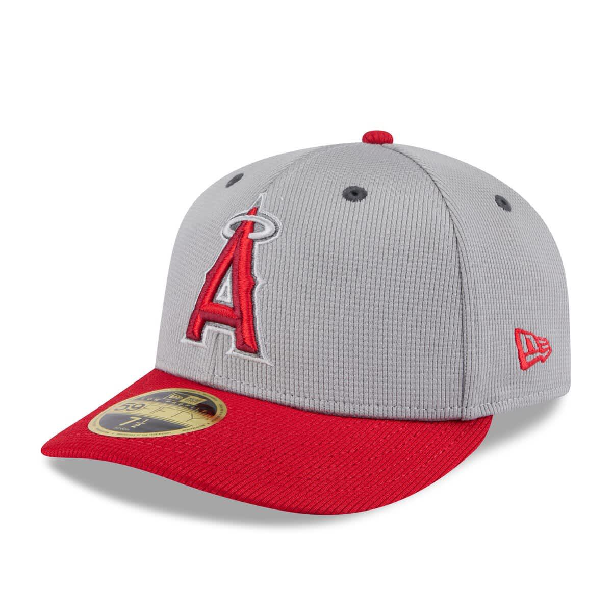 MLB Gray/Red Los Angeles Angels 2025 Batting Practice Low 59FIFTY Fitted Hat
