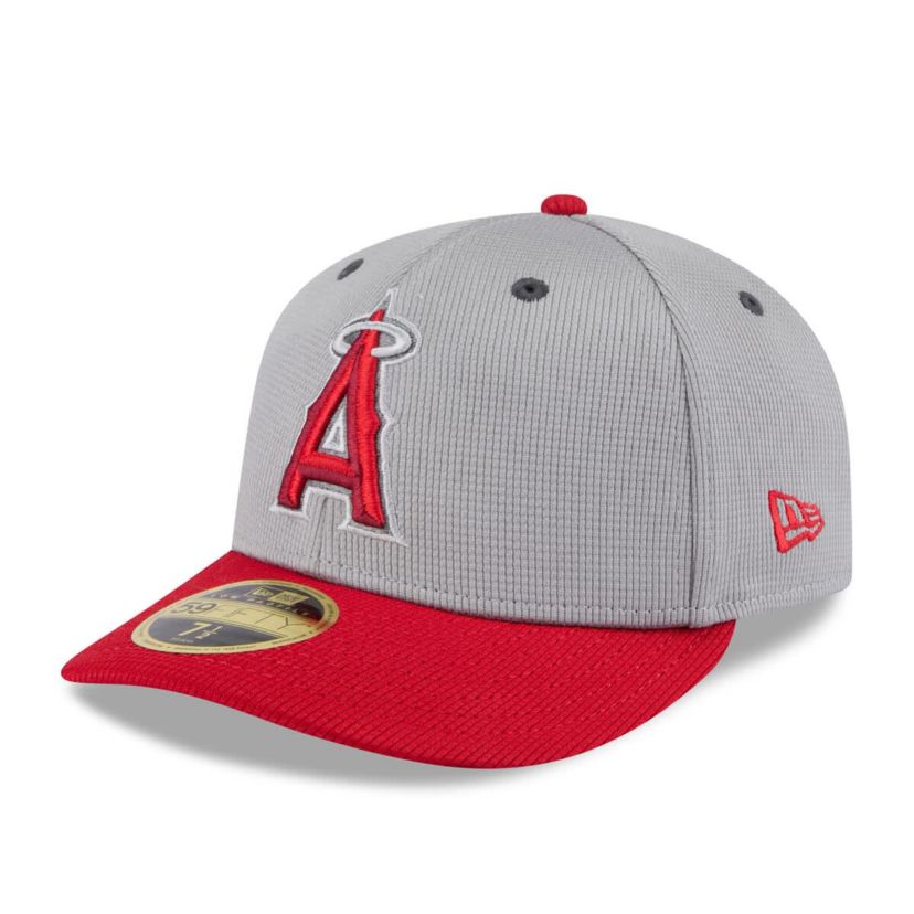 MLB Gray/Red Los Angeles Angels 2025 Batting Practice Low 59FIFTY Fitted Hat