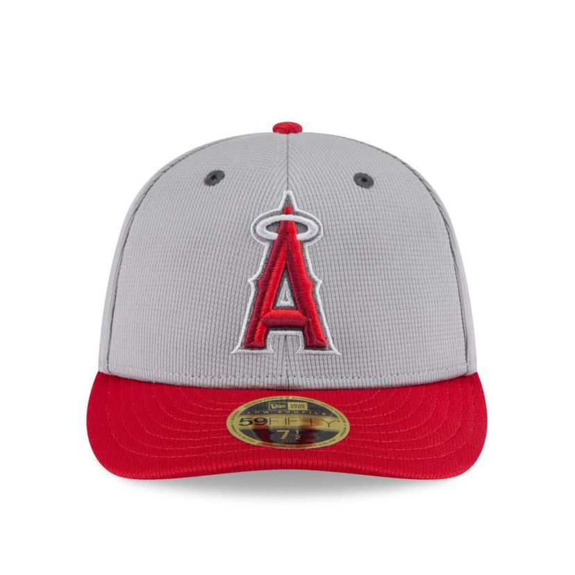 MLB Gray/Red Los Angeles Angels 2025 Batting Practice Low 59FIFTY Fitted Hat