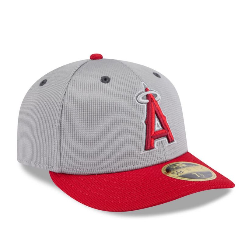 MLB Gray/Red Los Angeles Angels 2025 Batting Practice Low 59FIFTY Fitted Hat