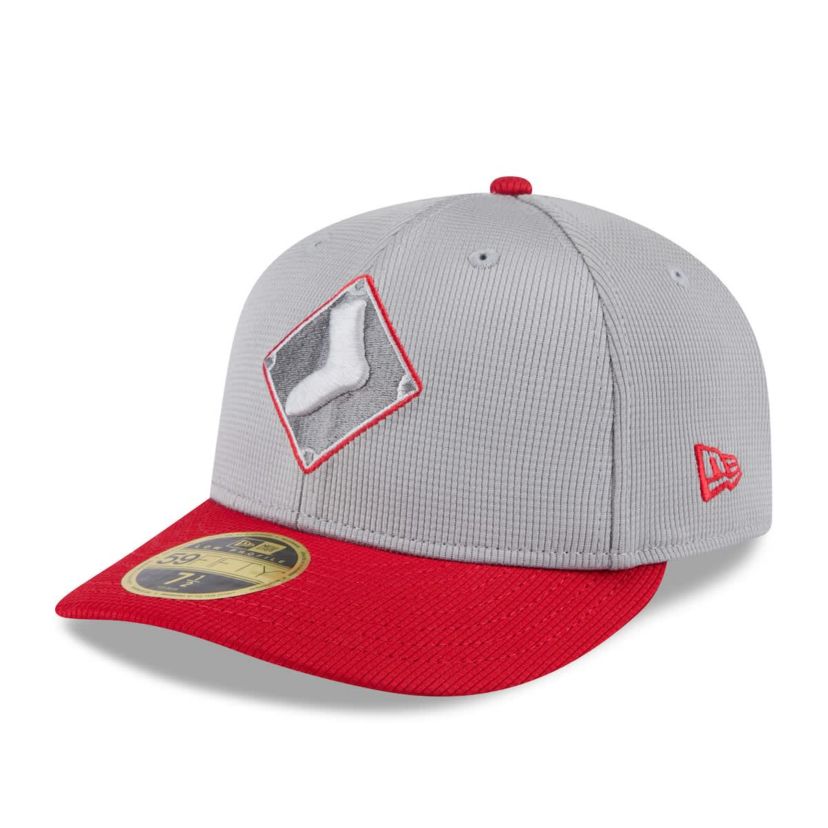 Chicago White Sox MLB Gray/Red Chicago Sox 2025 Batting Practice Low 59FIFTY Fitted Hat
